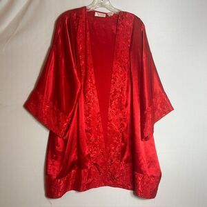 Victorias Secret womans robe gold label red one size vtg valentines day kimono